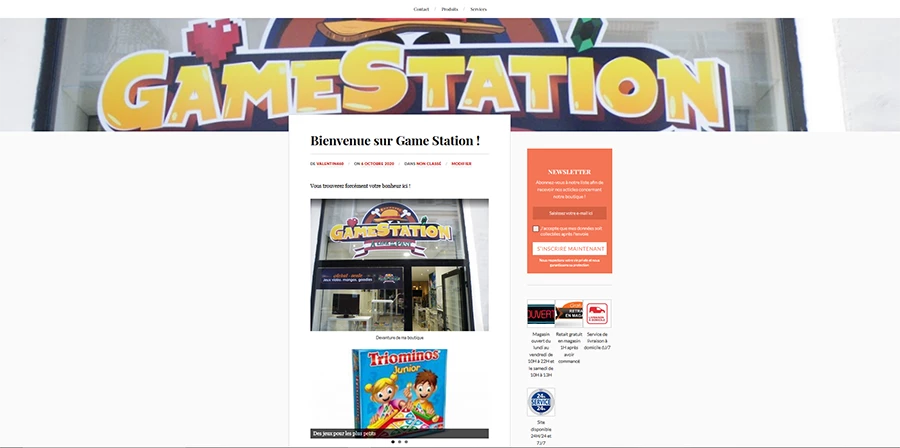 Page d'accueil - Game Station